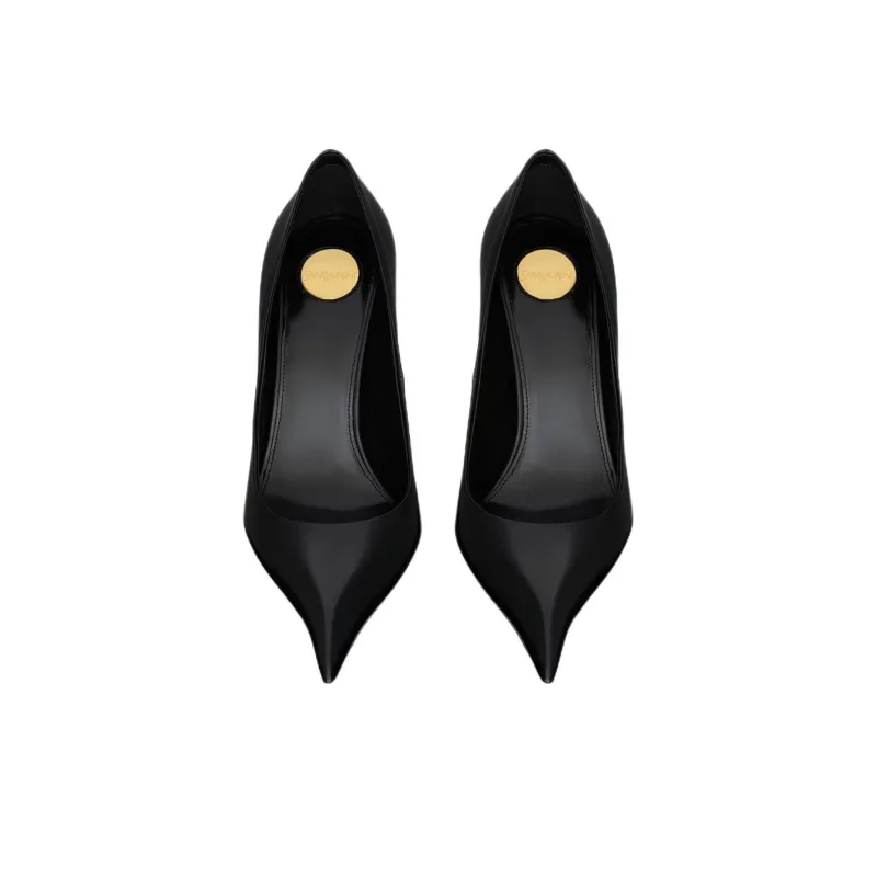 SAINT LAURENT Élysée Slim Heel High Heels 10.5cm Women's Black-3