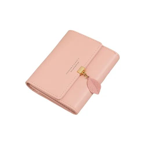 PT'SON Cow Leather Wallet Document Coin Purse Regular Women's Pink/Light Blue