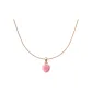 Rhodonite Heart Pendant with Snake Chain