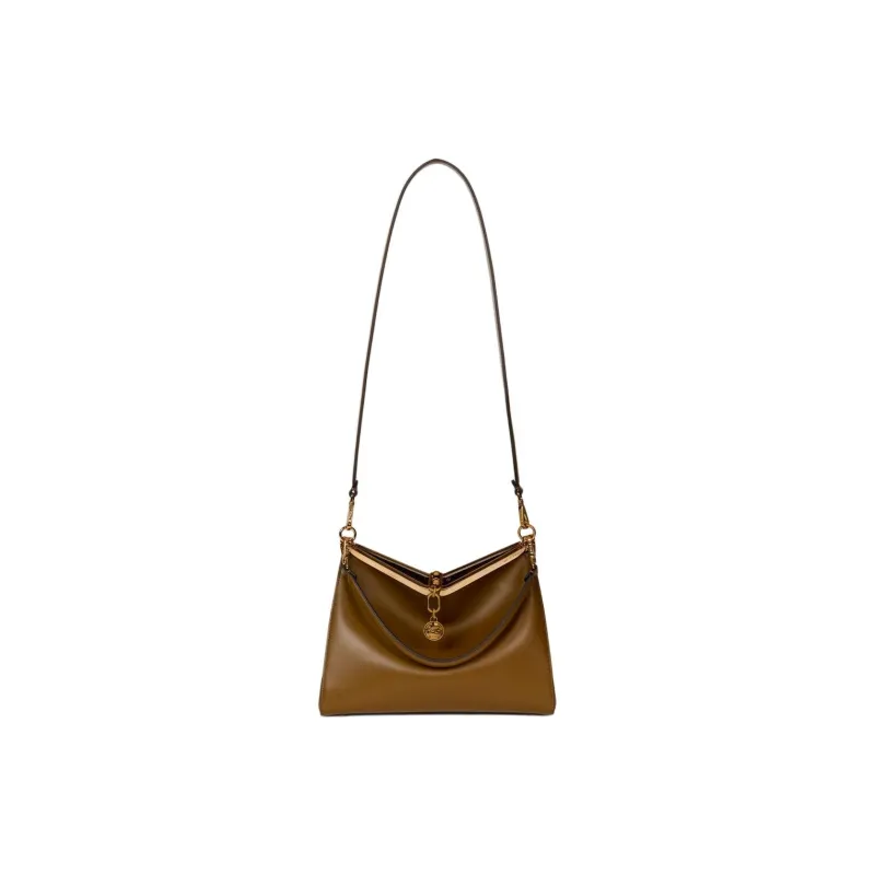 ETRO Calfskin Shoulder Bag, Crossbody Bag, Handbag Medium Size Women's Coffee-2