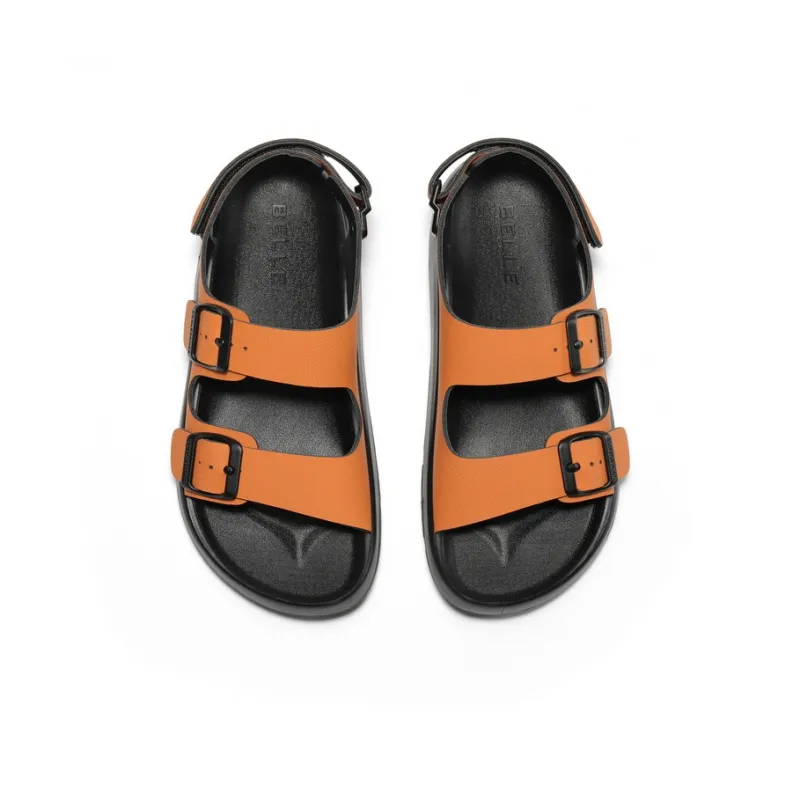 BELLE Beach Sandals Women's Ecru/Light Green/Orange-10