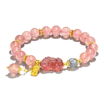 Jodie&Kevin Quartz Jade Strawberry Quartz Bracelets Unisex