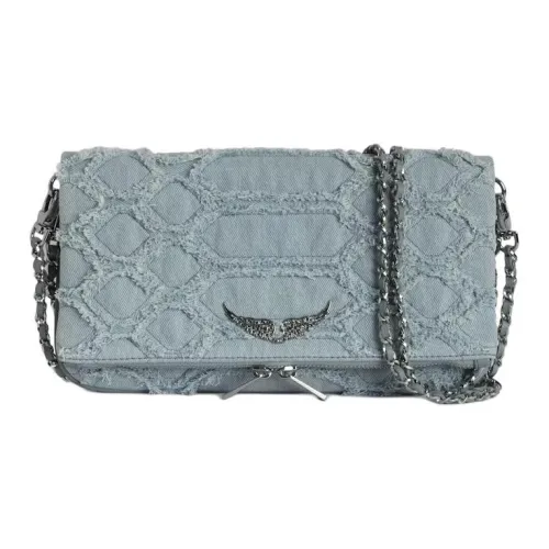 Zadig & Voltaire Cotton Clutch Women's Light Blue
