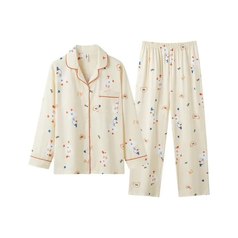 ZAO FU NIAO Pajama Set Women's Dynamic Yellow-0