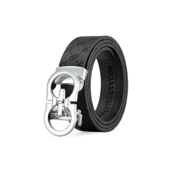 FORTEI Boyfriend, Top Grain Cow Leather Belts Men's Chromium Color Width 3.5cm Gift Box Set
