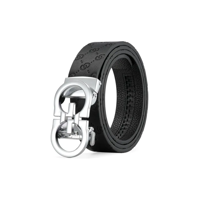 FORTEI Boyfriend, Top Grain Cow Leather Belts Men's Chromium Color Width 3.5cm Gift Box Set-0