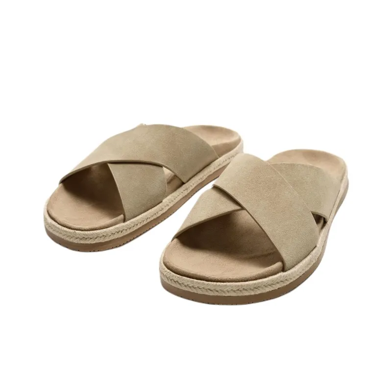 ZARA Abrasion Resistant Slide Slippers Men's Brown-2