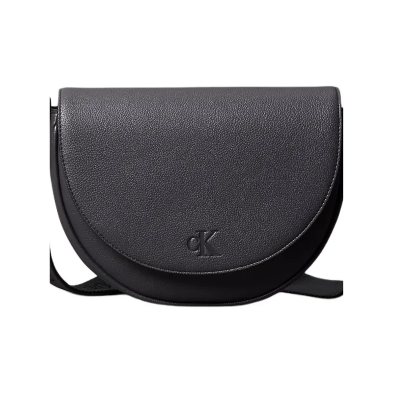 CALVIN KLEIN Imitation Leather Saddle Bag Shoulder Bag Crossbody Bag Women's Gray Black-2