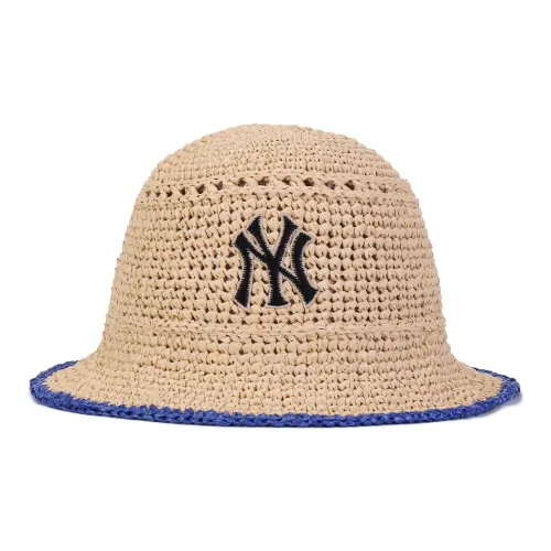 MLB Polypropylene, Raffia Bucket Hats Unisex Beige Yellow