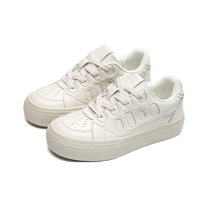 Than Than Me Low Top Skateboard Shoes Women's Beige-1
