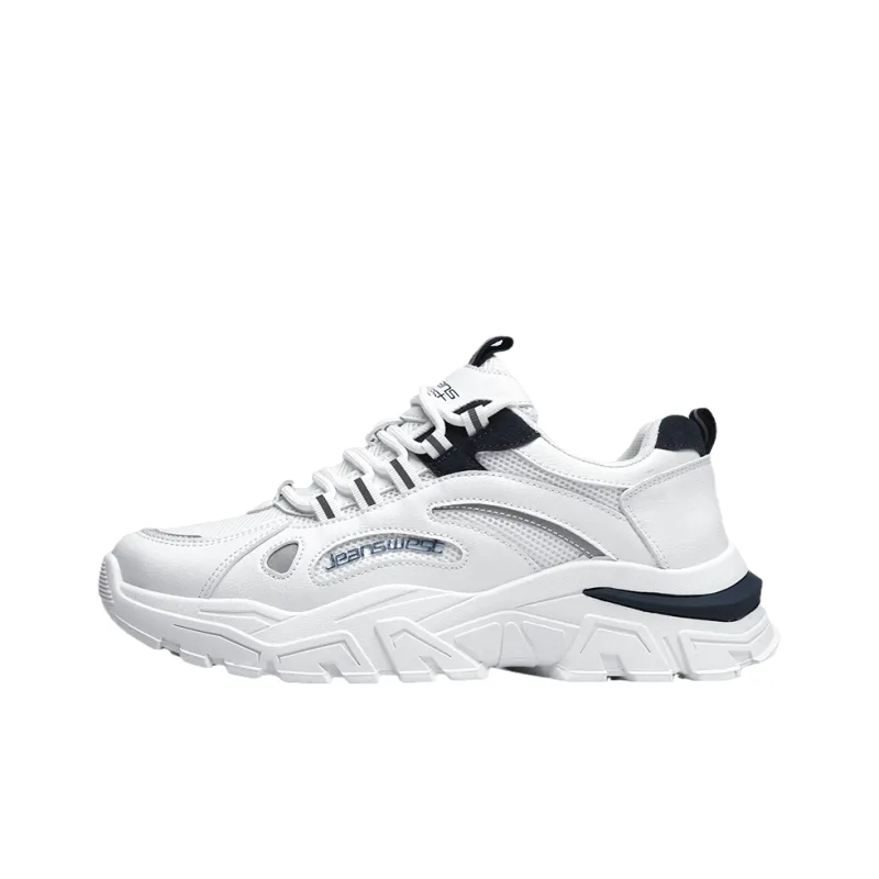 JEANSWEST Chunky Sneakers Unisex Low Top White-10