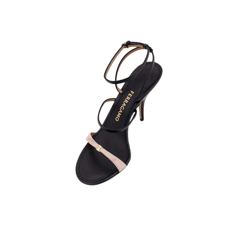 FERRAGAMO Ariel One Strap Sandals 9.5cm Women's Black-4