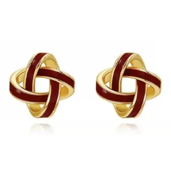 Rhymes Gold Plated Copper Stud Earrings Women's