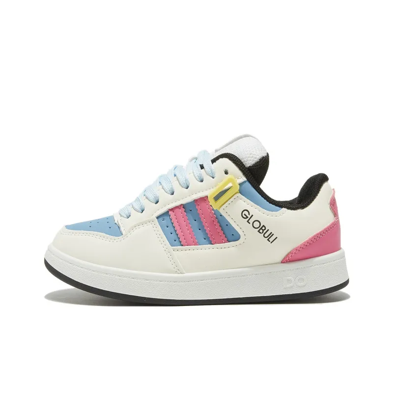 Little Red Man Low Top Skateboard Shoes Women's Gray Blue-29