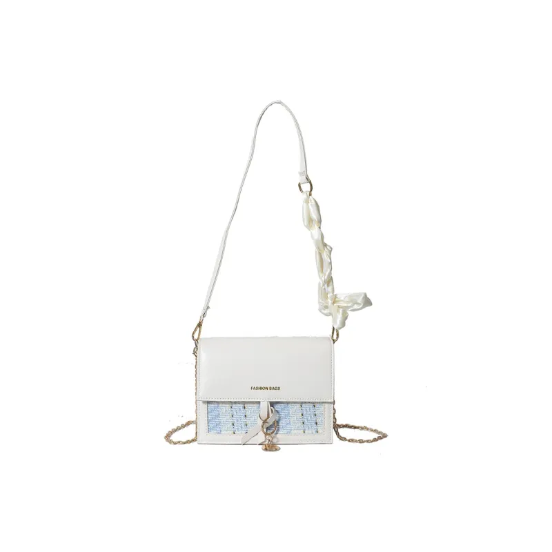 Dusen Kangaroo PU Shoulder Bag Regular Women's White/Black-0