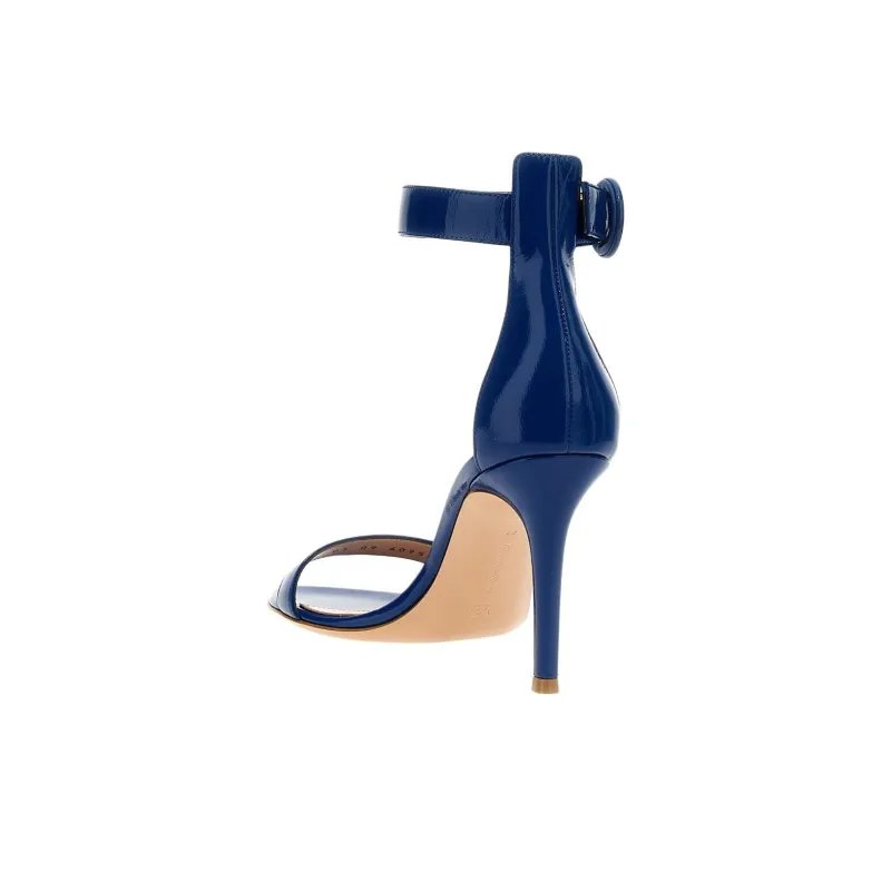 GIANVITO ROSSI Portofino Strap Sandals 8.5cm Women's Blue-3