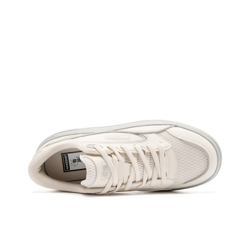 QIAODAN Anti Slip Wear Resistant Low Top Skateboard Shoes Women's Beige Gray-3