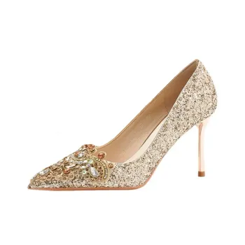 KATHRYN WILSON Slim Heel High Heels Women's Gold