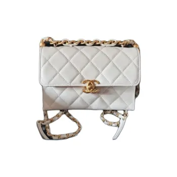 CHANEL Calfskin Crossbody Bag, Shoulder Bag Mini Women's White