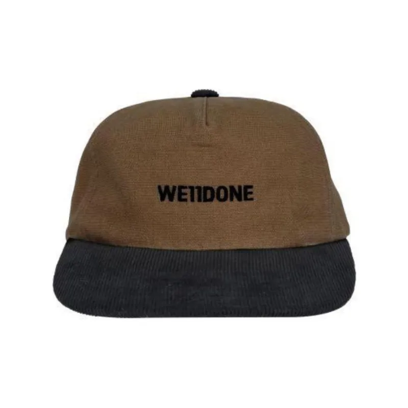 WE11DONE Cotton Baseball Caps Unisex Brown-0