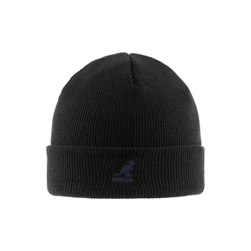 KANGOL Acrylic Beanies Unisex Black-2