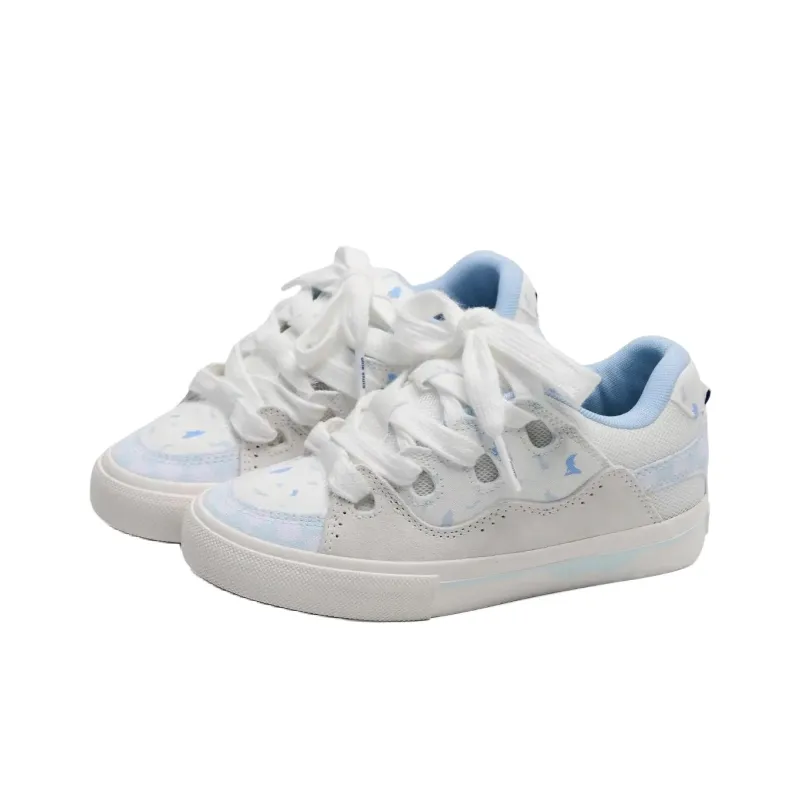 T628 Classic Vintage Puffy Shoes Abrasion Resistant Lightweight Slip Resistant Low Top Skateboard Shoes Women's-1