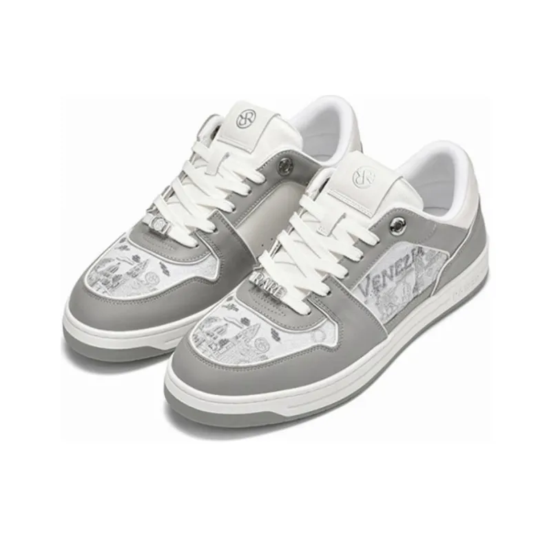 RARE RICH Collection Low Top Skateboard Shoes Men's Gray White-1