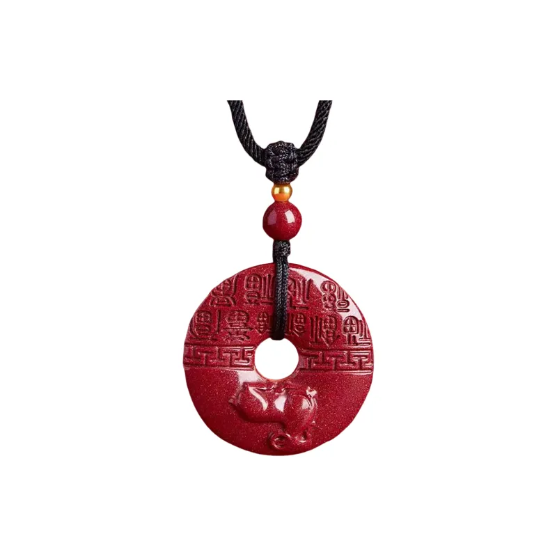 Lingxiang Yurun Cinnabar Necklaces Unisex-13