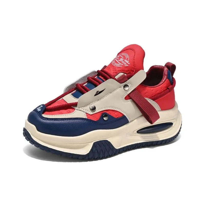 Kuding Cushioned Slip Resistant Abrasion Resistant Low Top Chunky Sneakers Men's-1