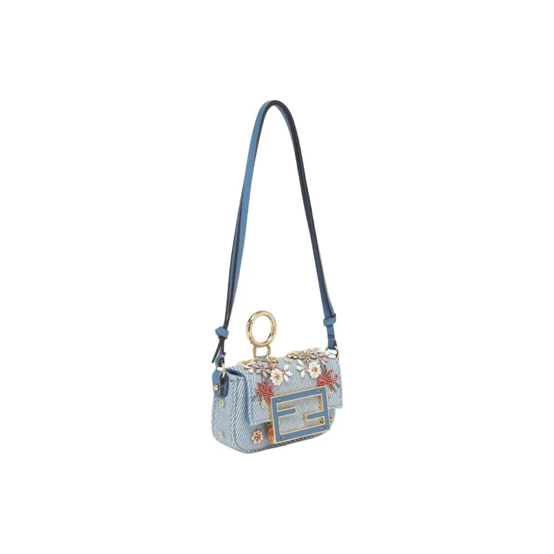FENDI Baguette Denim Bag Accessory Extra Mini Women's Blue-1