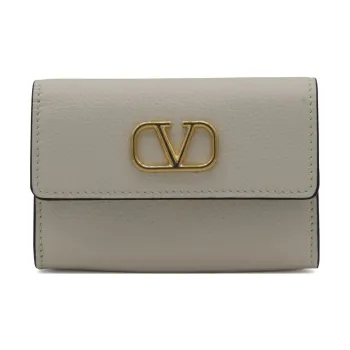 Valentino GARAVANI Cattle Leather Wallet Women's Gray