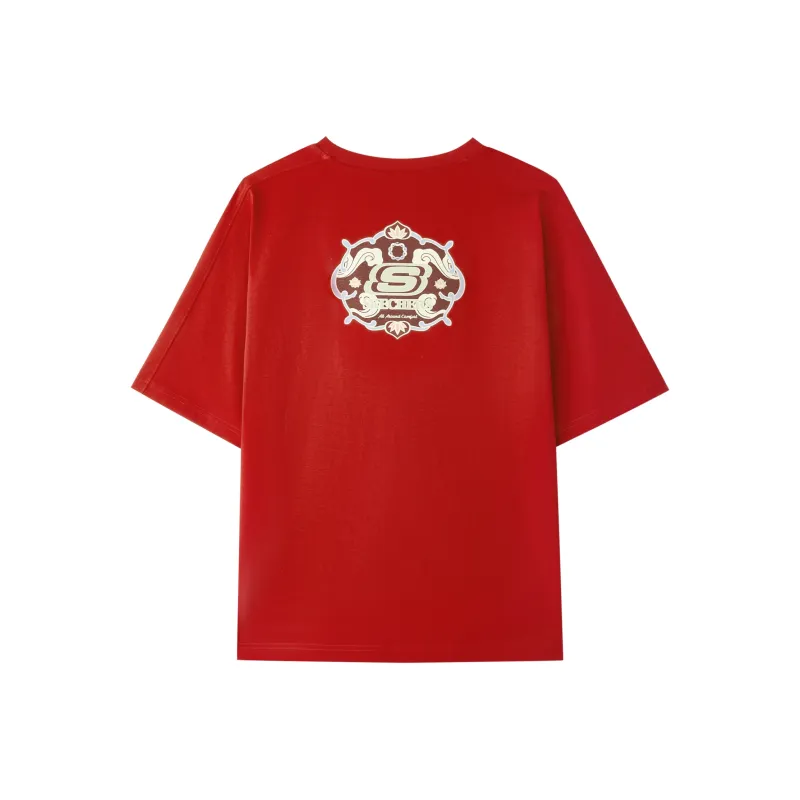 Skechers New Year T Shirt Unisex Berry Red-1