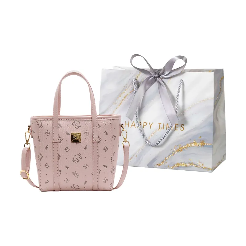 Miss Angel PU Crossbody Handbag Women's Pink/Brown-6