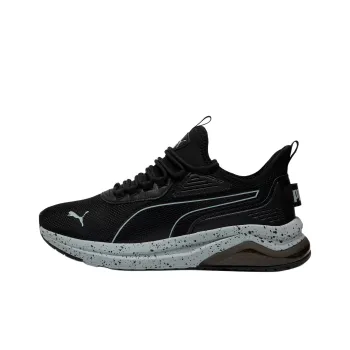 PUMA Amplifier Speckle Anti Slip Wear Resistant Low Top Tennis Shoes Men's Black Gray