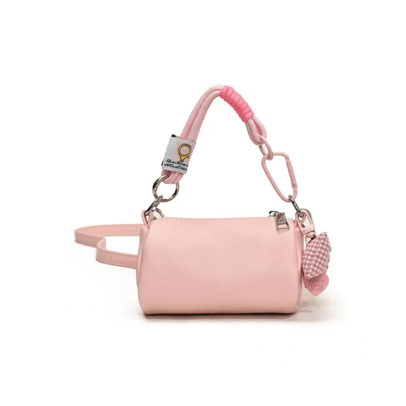 ROUNDOT PU Handbag Regular Women's White/Black/Pink/Red-15