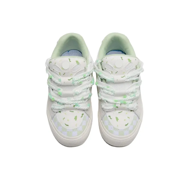 T628 Classic Vintage Puffy Shoes Abrasion Resistant Lightweight Slip Resistant Low Top Skateboard Shoes Women's-10