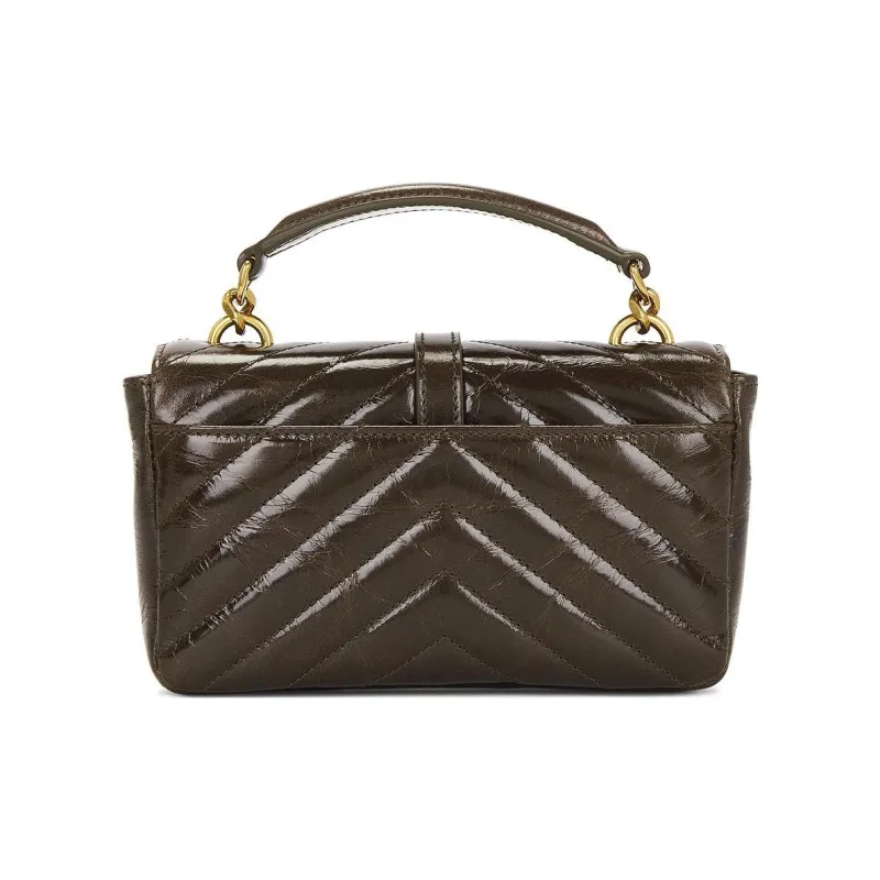 SAINT LAURENT Leather Shoulder Bag Mini Women's Light Musk-3