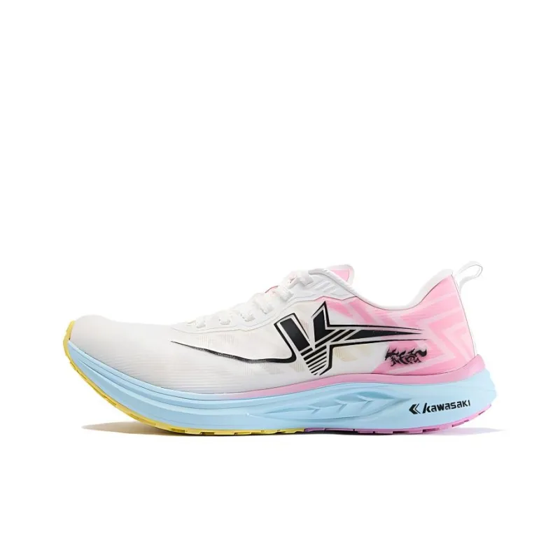 Kawasaki Flying Yellow Collection Running Shoes Women's Low Top White Green Red-0
