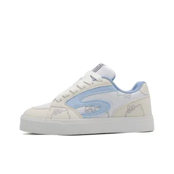 OAOQ Cushioned Wear Resistant Lightweight Breathable Low Top Skateboard Shoes Women's Beige Blue