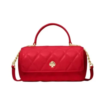 Kate Spade Cow Leather One Shoulder Handbag Women's Ruby Red