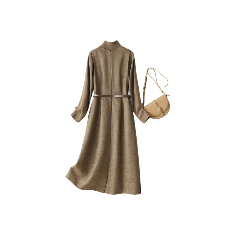 IHIMI Sleeveless Dress Women's Khaki Brown-2