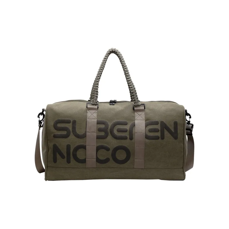 ResNonverba Canvas Bag Travel Bag Unisex Black/Army Green-3