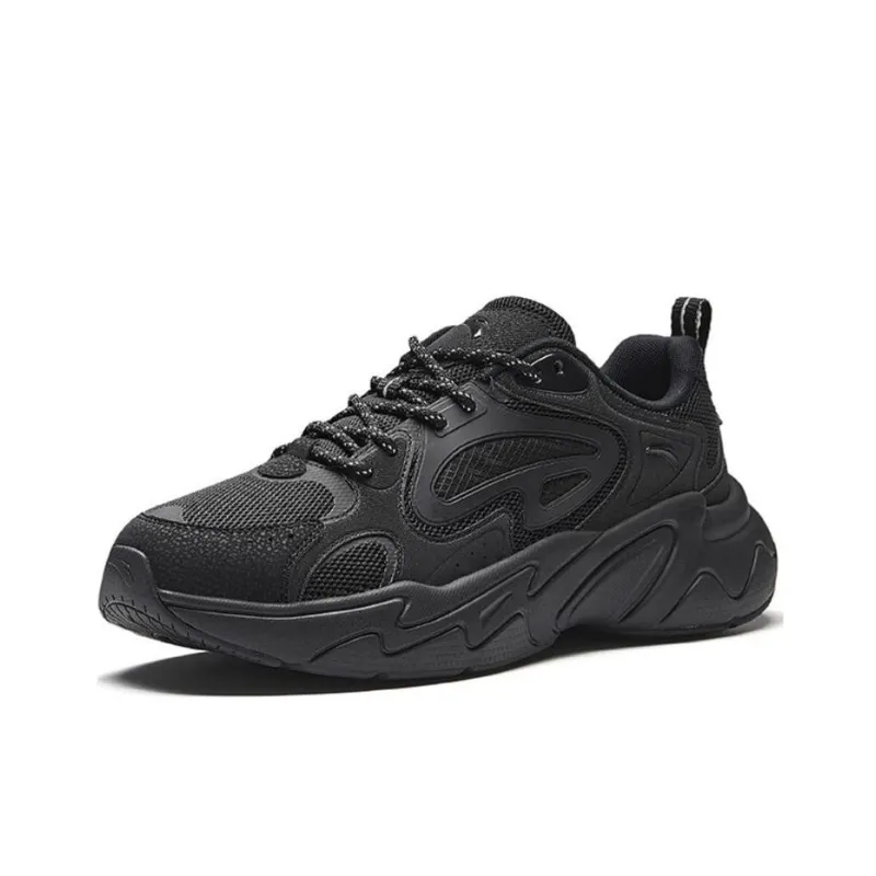 Anta Pulse Cushioned Abrasion Resistant Slip Resistant Low Top Casual Shoes Men's Black-1