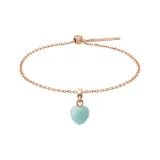 Amazonite Heart Pendant+O Letter Chain