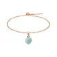 Amazonite Heart Pendant+O Letter Chain