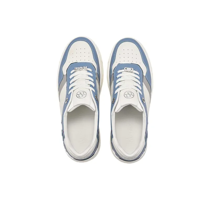 RARE Low Top Skateboard Shoes Men's White Blue-2