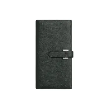 HERMES Bearn Epsom Calfskin Wallet Women's 67 Vert Fonce Dark Green