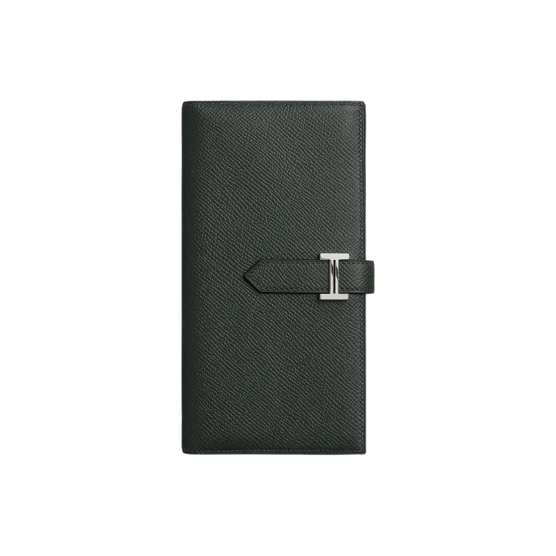 HERMES Bearn Epsom Calfskin Wallet Women's 67 Vert Fonce Dark Green-0