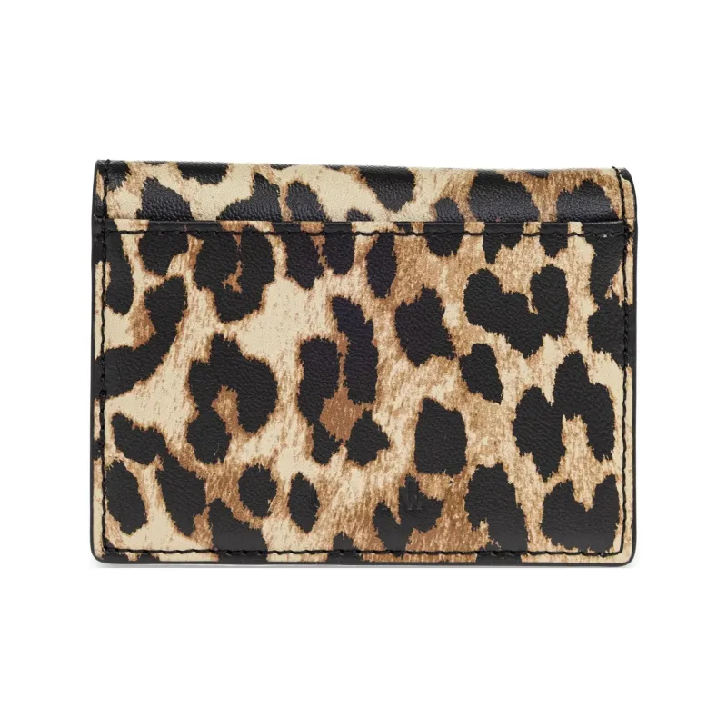 GANNI Eco Friendly Recycled Leather Wallet Women's Brown & Black-2