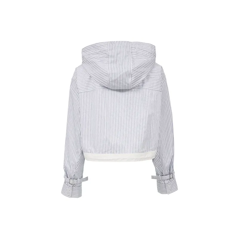 ONLY Cropped Coats Women's Blue Stripes-1